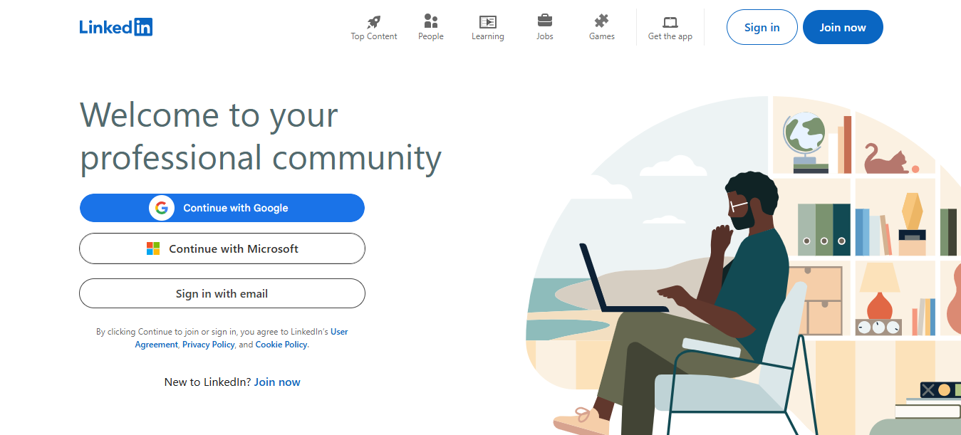 Linkedin Log in page